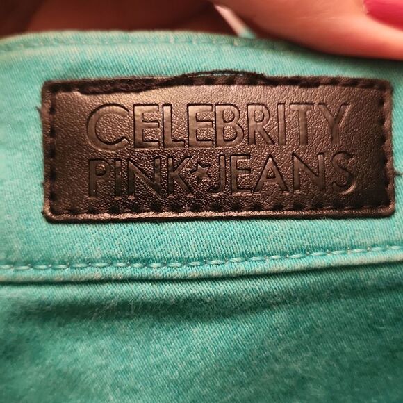 Celebrity Pink Jeans Turquoise Low-Rise Skinny Jeans Size 9 US 8 - Picture 5 of 7